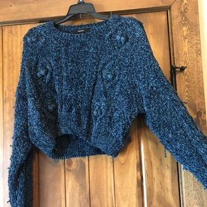 Forever 21 Turquoise Cropped Sweater